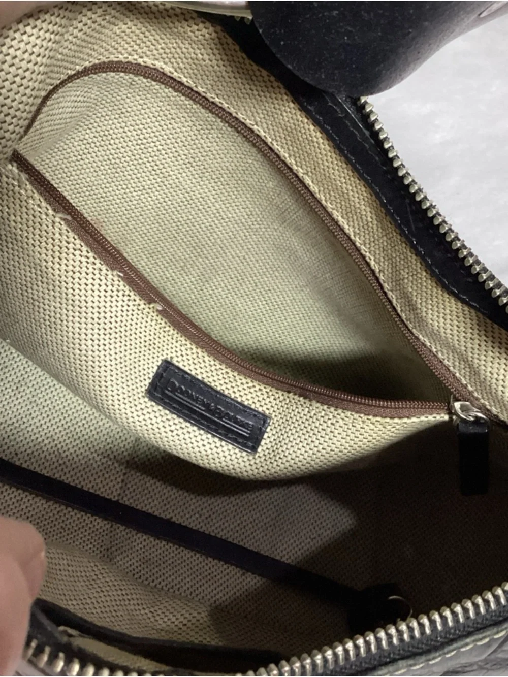 Dooney & Bourke Black Crocodile Embossed Leather Hobo Bag Classic Beauty